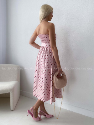 Bodkované korzetové šaty ružové AB 170