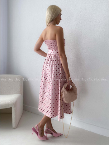 Bodkované korzetové šaty ružové AB 170