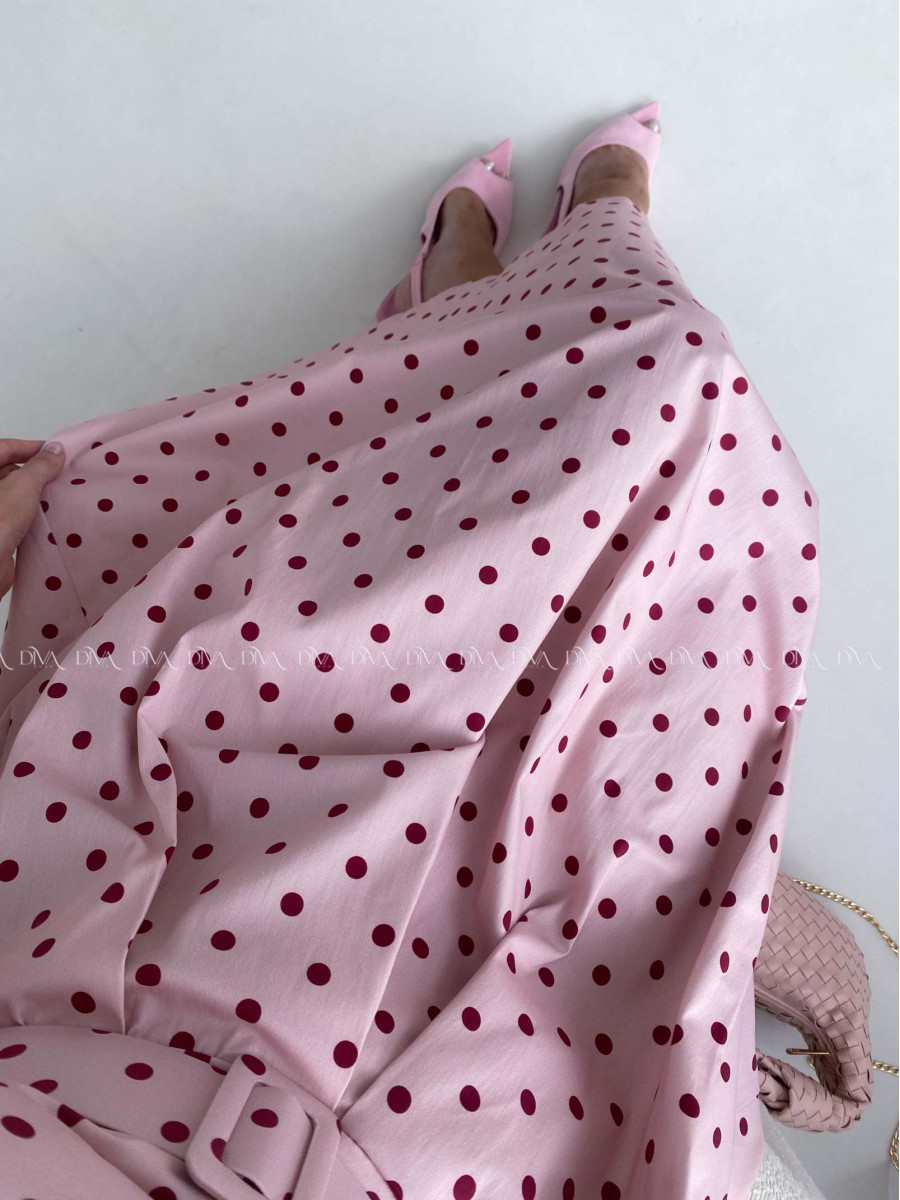 Bodkované korzetové šaty ružové AB 170