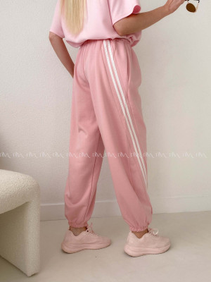 Balónové tepláky s pruhom ružové AB 157