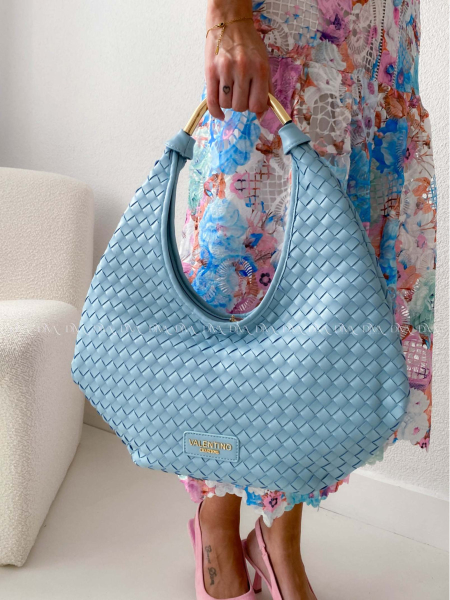 Kabelka prepletaná Valentino creations baby modrá