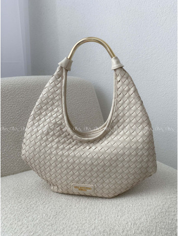 Kabelka prepletaná Valentino creations béžová