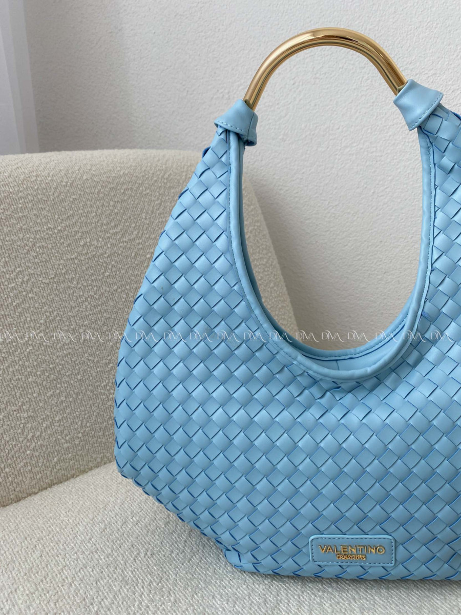 Kabelka prepletaná Valentino creations baby modrá
