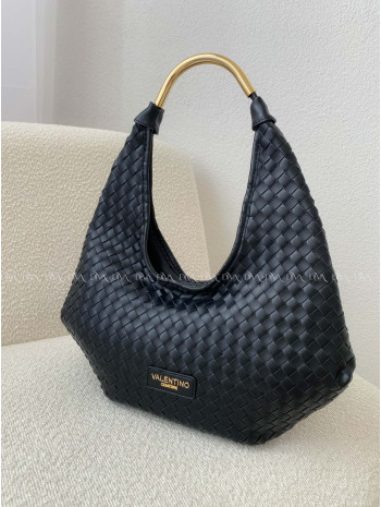 Kabelka prepletaná Valentino creations čierna