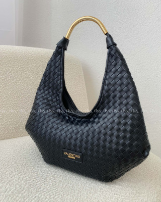 Kabelka prepletaná Valentino creations čierna