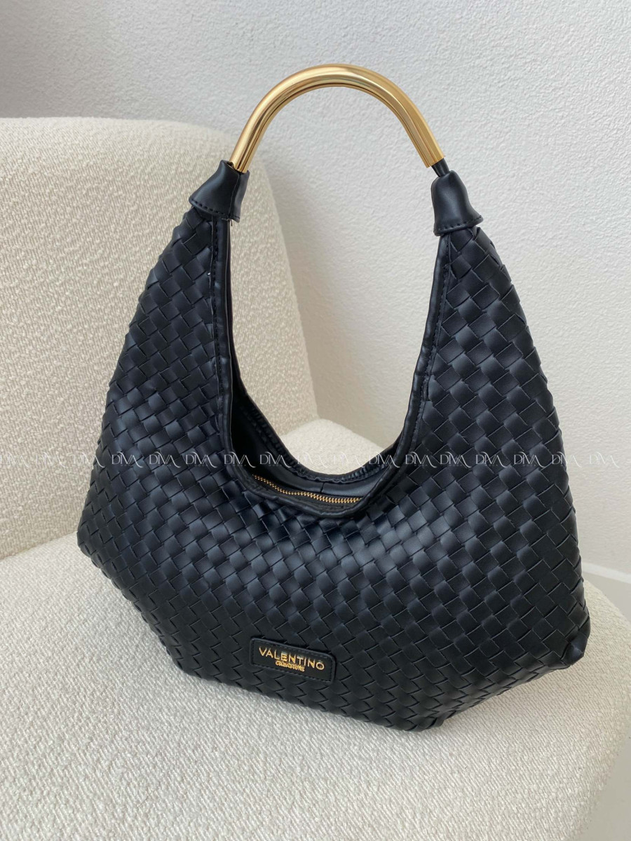 Kabelka prepletaná Valentino creations čierna