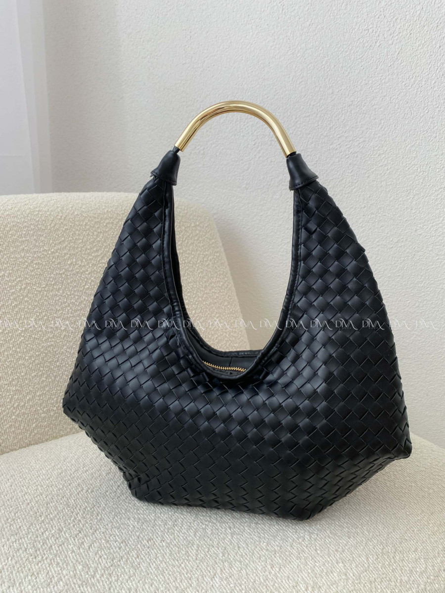 Kabelka prepletaná Valentino creations čierna