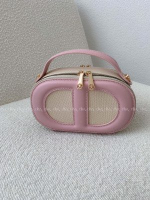 Crossbody kabelka D ružovo / béžová