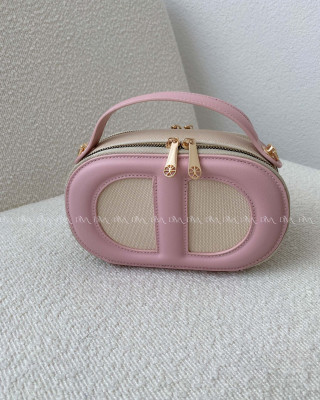 Crossbody kabelka D ružovo / béžová