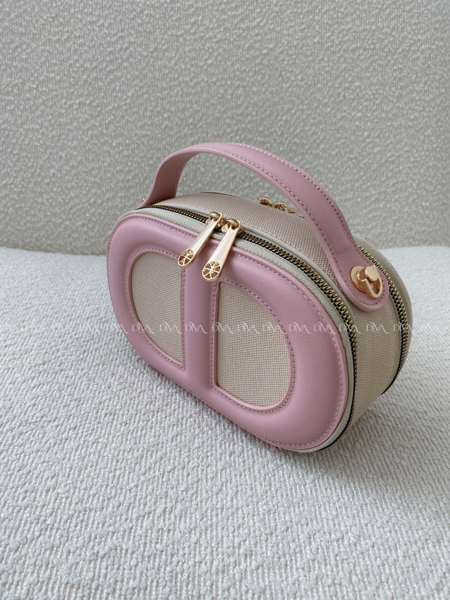 Crossbody kabelka D ružovo / béžová