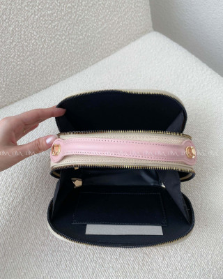 Crossbody kabelka D ružovo / béžová