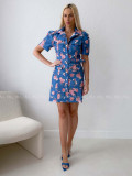 Puzdrové kvetované mini šaty modré AB 183