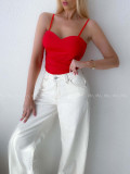 Korzetový top na ramienka červený AB 181