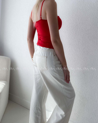 Korzetový top na ramienka červený AB 181