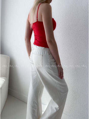 Korzetový top na ramienka červený AB 181