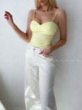 Korzetový top na ramienka svetlo žltý AB 181