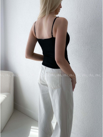 Korzetový top na ramienka čierny AB 181