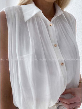 Crop balónová blúzka biela AB 180