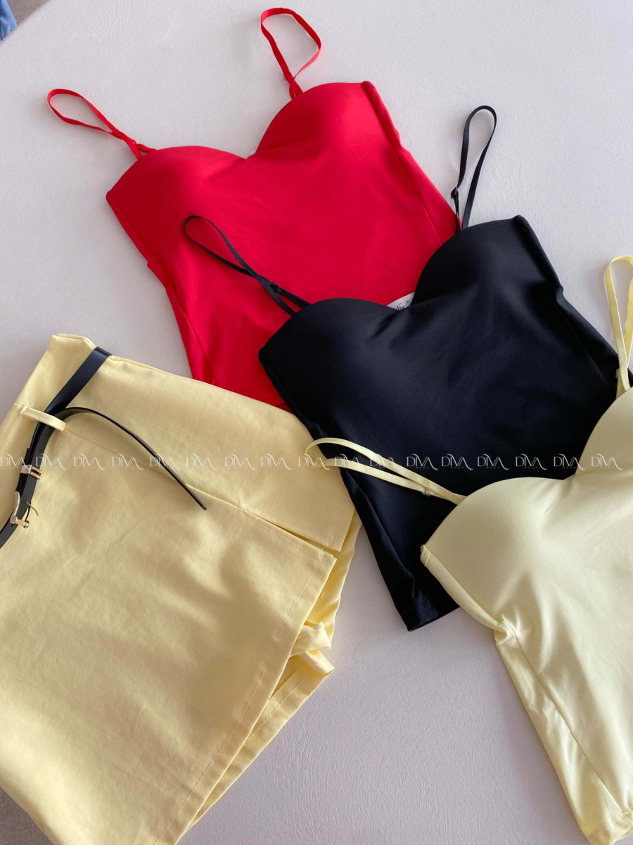 Korzetový top na ramienka čierny AB 181