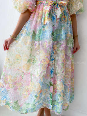 NA OBJEDNÁVKU ! Elegantné vyšívané maxi šaty s kvetmi Leona AB 218