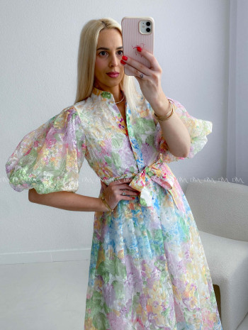 Elegantné vyšívané maxi šaty s kvetmi Leona AB 218 Elegantné vyšívané maxi šaty s kvetmi Leona AB 218