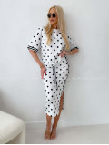 Komplet púzdrová sukňa + top dots smotanový AB 208 Komplet púzdrová sukňa + top dots smotanový AB 208