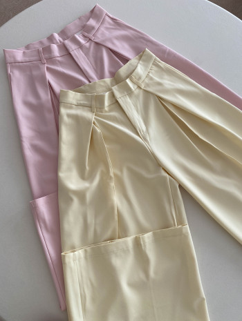 Široké baggy nohavice butter yellow AB 38