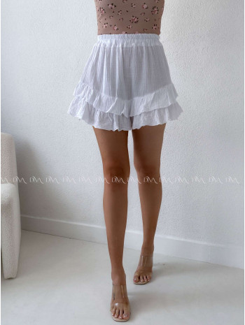 Mušelínový skort biely AB 221