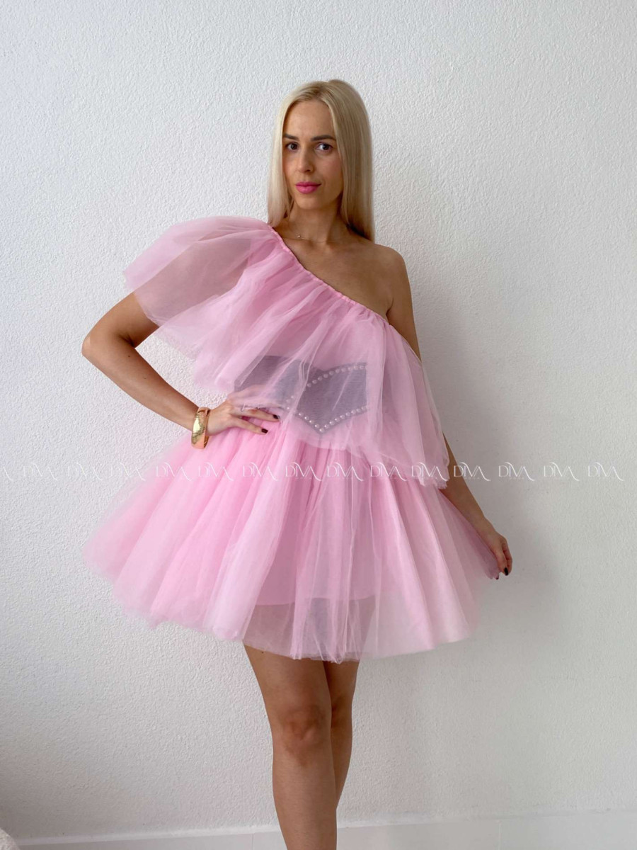 Tylové šaty ružové Diva AB 888 Tylové šaty ružové Diva AB 888
