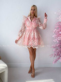 Elegantné vyšívané šaty s tylom Princess ružové B 250 Elegantné vyšívané šaty s tylom Princess ružové B 250