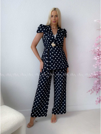 Elegantný komplet dottie s brošňou čierny AB 247