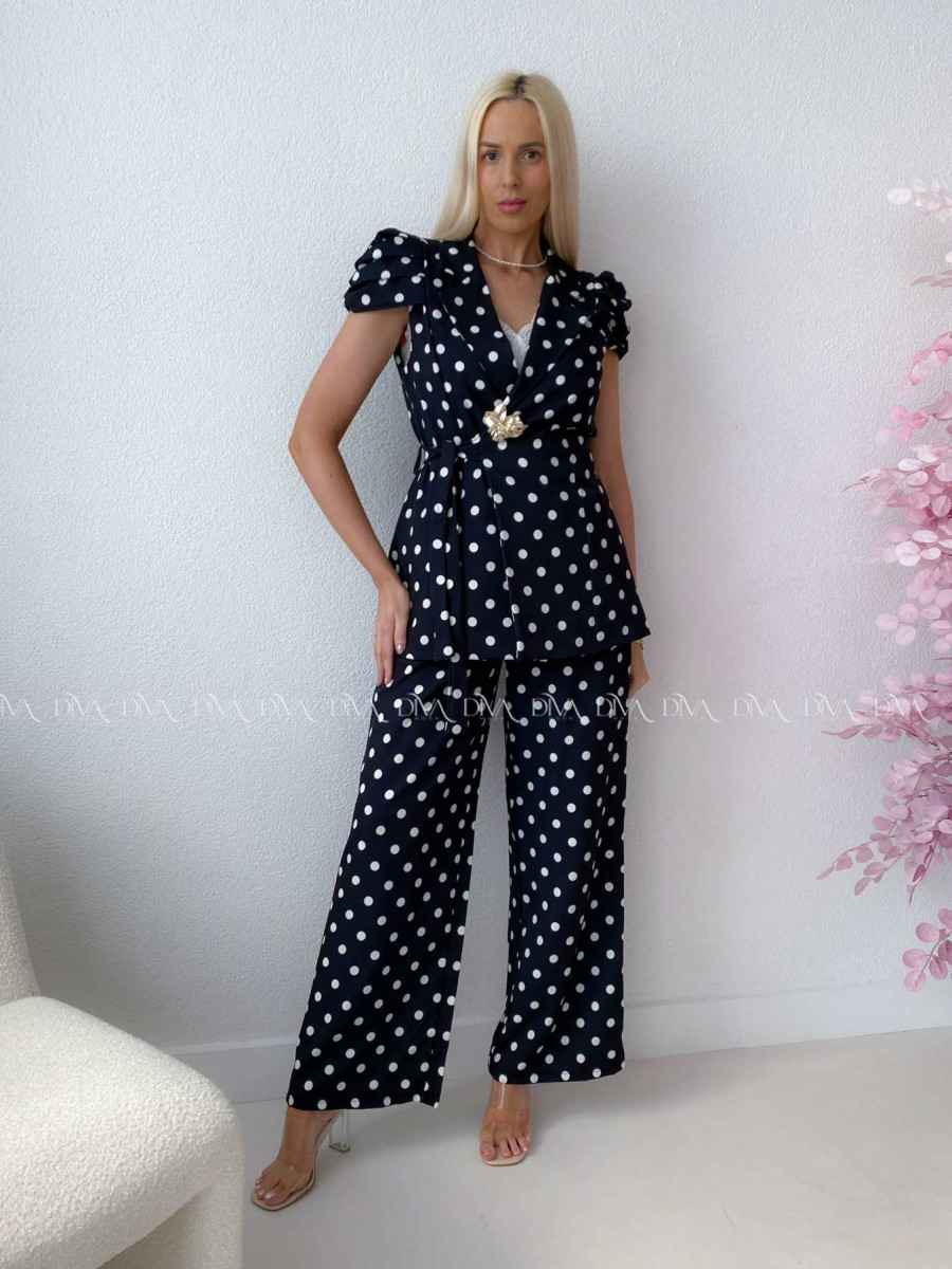 Elegantný komplet dottie s brošňou čierny AB 247 Elegantný komplet dottie s brošňou čierny AB 247