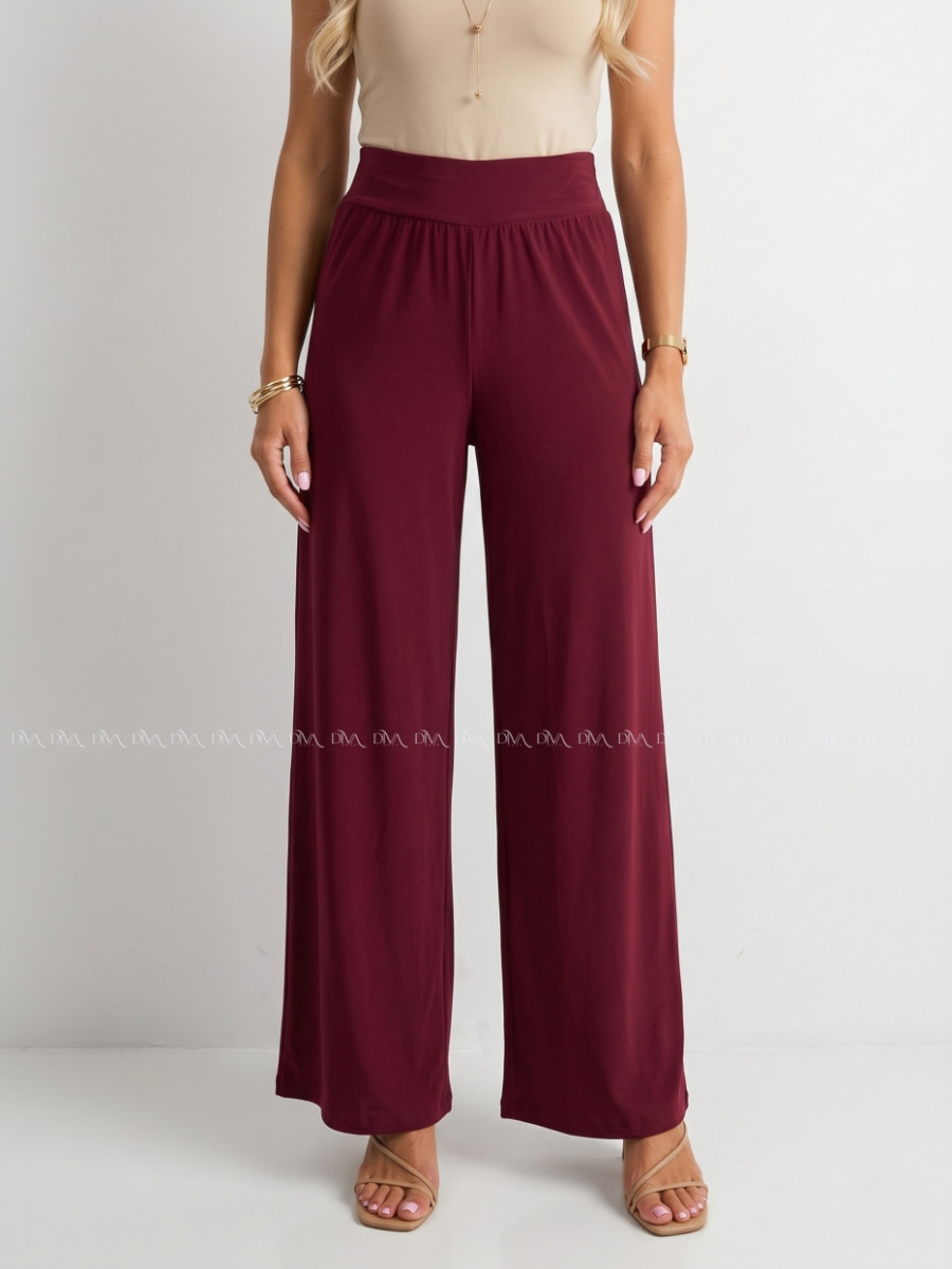 Chladivé padavé nohavice burgundy M 278