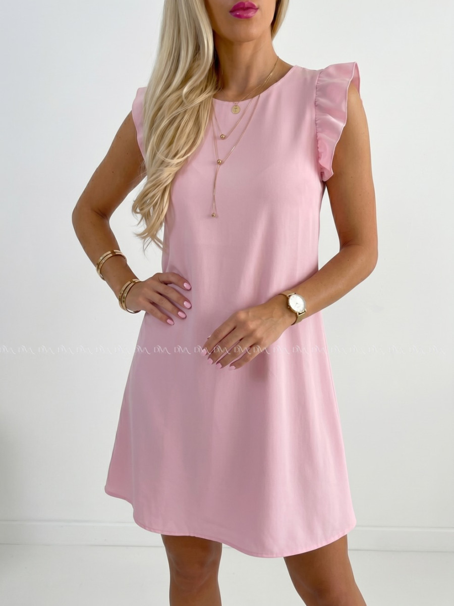 Šaty s volánmi Corina baby pink B 222