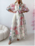 Elegantné kvetinové maxi šaty birds AB 305
