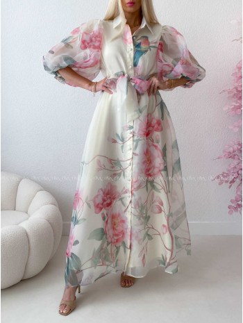 Elegantné kvetinové maxi šaty birds AB 305 Elegantné kvetinové maxi šaty birds AB 305