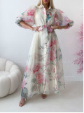 Elegantné kvetinové maxi šaty birds AB 305