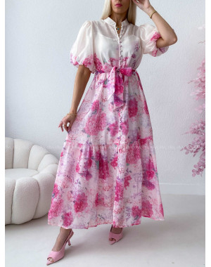 Elegantné kvetinové maxi šaty Hortenzia AB 302