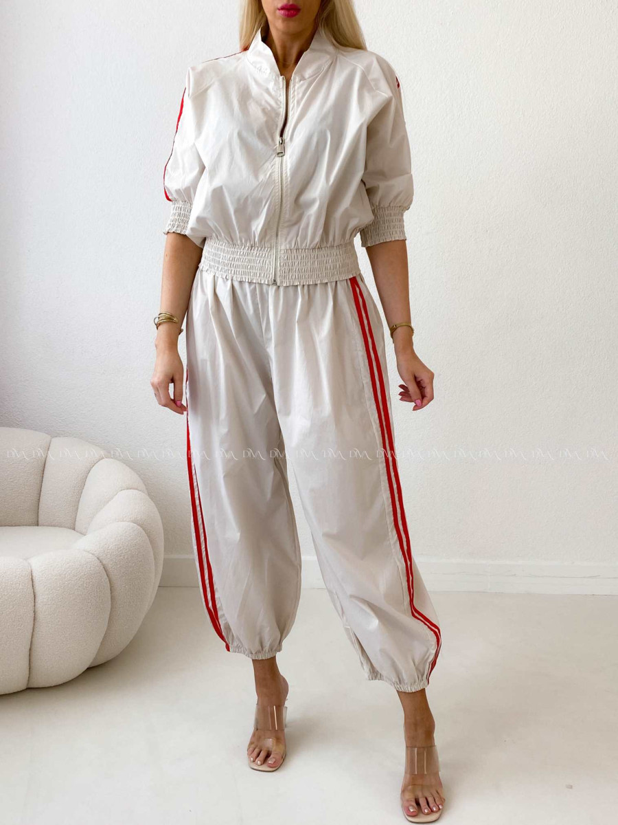 Bavlnené vzdušný komplet s pruhom béžový AB 502 Bavlnené vzdušný komplet s pruhom béžový AB 502