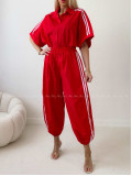Bavlnený vzdušný komplet s pruhom červený AB 503 Bavlnený vzdušný komplet s pruhom červený AB 503