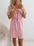 Košeľové šaty balerina s bodkami baby pink AB 124 Košeľové šaty balerina s bodkami baby pink AB 124