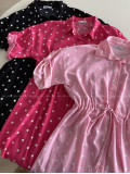 Košeľové šaty balerina s bodkami baby pink AB 124 Košeľové šaty balerina s bodkami baby pink AB 124