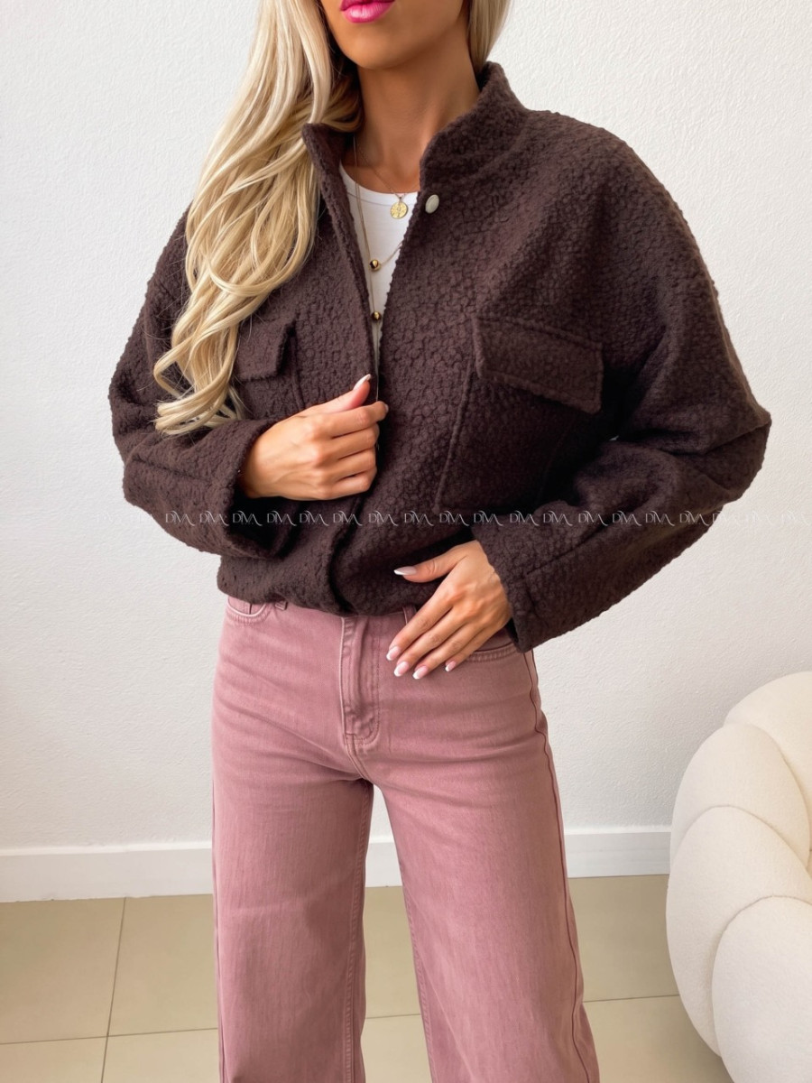 Teddy bomber bunda čokoládová AB 553 Teddy bomber bunda čokoládová AB 553