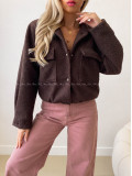 Teddy bomber bunda čokoládová AB 553 Teddy bomber bunda čokoládová AB 553