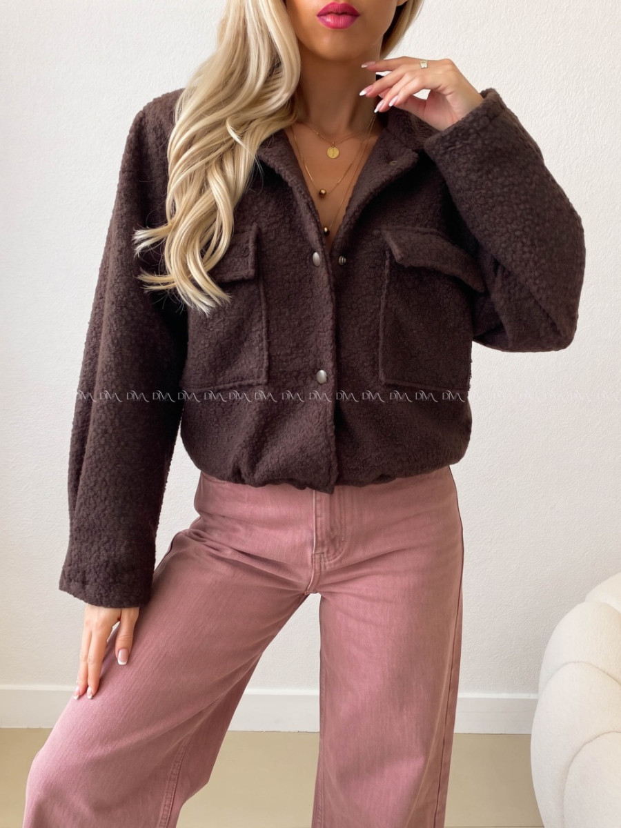 Teddy bomber bunda čokoládová AB 553 Teddy bomber bunda čokoládová AB 553
