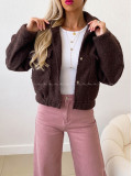 Teddy bomber bunda čokoládová AB 553 Teddy bomber bunda čokoládová AB 553
