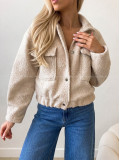Teddy bomber bunda ecru AB 553 Teddy bomber bunda ecru AB 553