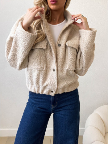 Teddy bomber bunda ecru AB 553
