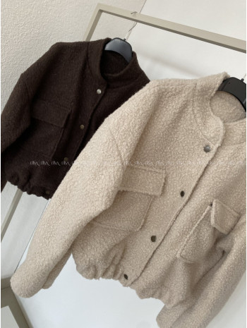 Teddy bomber bunda ecru AB 553