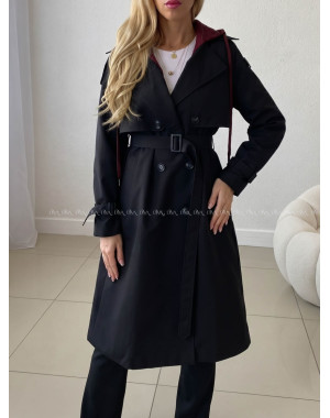 Čierny prechodný trenchcoat AB 91